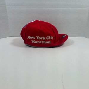 Vintage NYC Marathon Hat Red Cap Cycling Running Made in USA NYRRC Apple